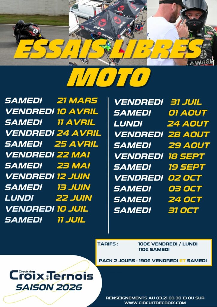 Essais Libres Moto Dates 2026